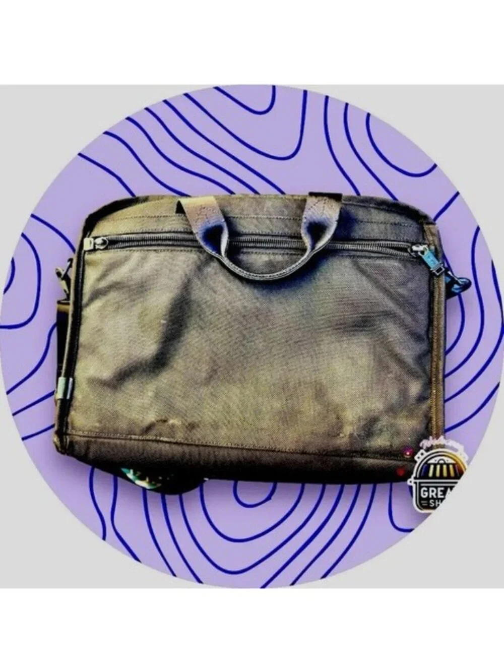 TUMI Business Bag Black Leather/Nylon Sawyer Briefcase With Many Pockets
